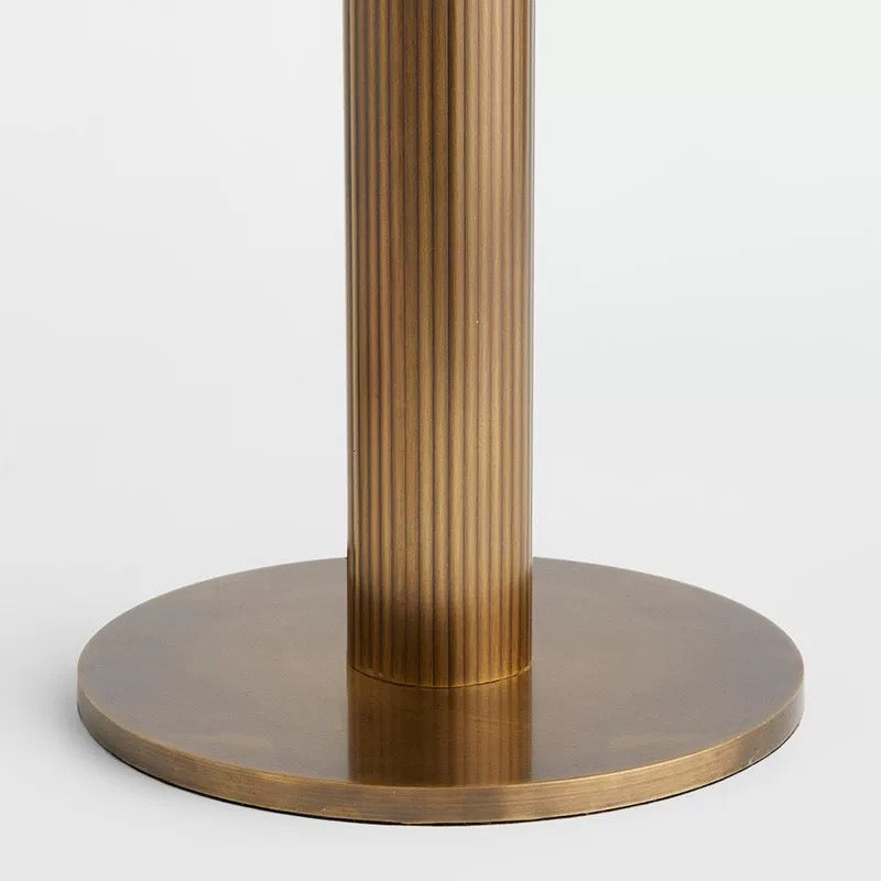 Ribbed Glass and Brass Table Lamp – Modern Bedside or Desk - Art Deco Lamps