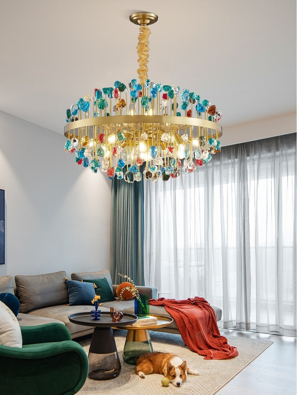 Luxury Chandelier | Colorful Crystal for Living Room Dining Hotel - Chandeliers