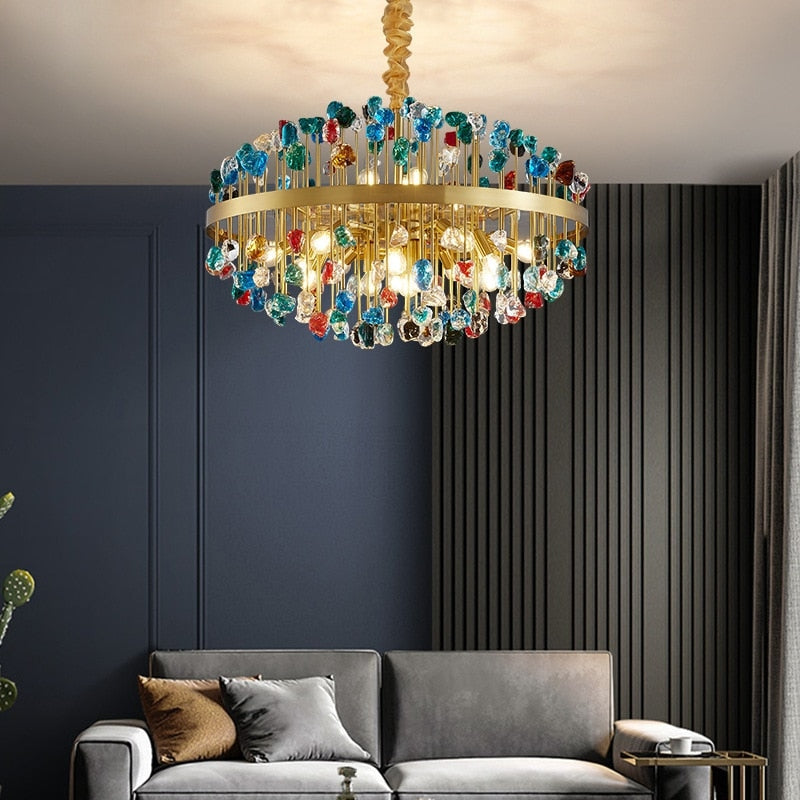 Luxury Chandelier | Colorful Crystal for Living Room Dining Hotel - Chandeliers