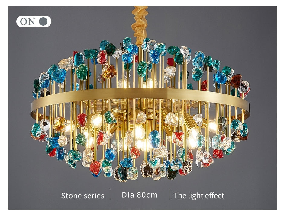 Luxury Chandelier | Colorful Crystal for Living Room Dining Hotel - Chandeliers