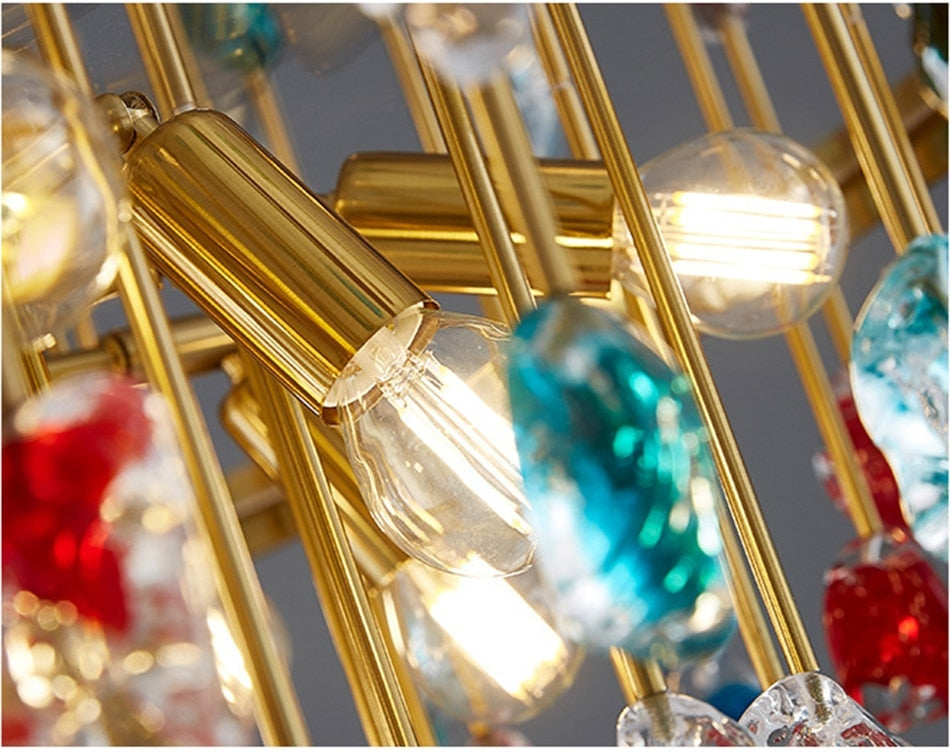 Luxury Chandelier | Colorful Crystal for Living Room Dining Hotel - Chandeliers