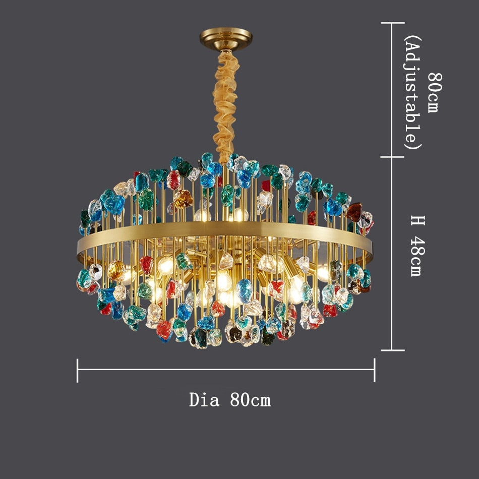 Luxury Chandelier | Colorful Crystal for Living Room Dining Hotel - Chandeliers