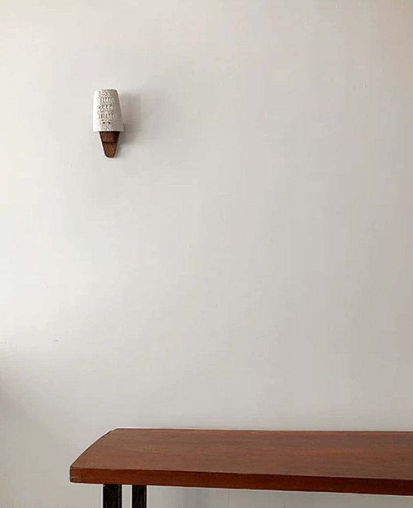 Wood Ceramic Wall Lamp for Modern Minimalist Interiors - Lamps