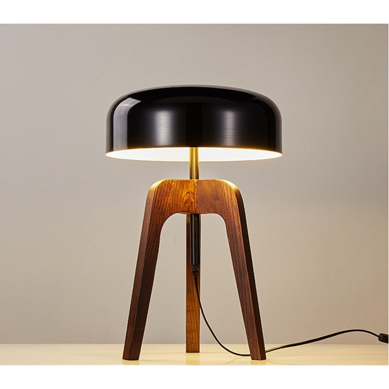 Tripod Lamp Wood Black Acrylic Lampshade Table and Floor Lighting Japandi Decor - Modern Lamps