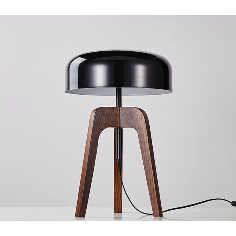 Tripod Lamp Wood Black Acrylic Lampshade Table and Floor Lighting Japandi Decor - Modern Lamps