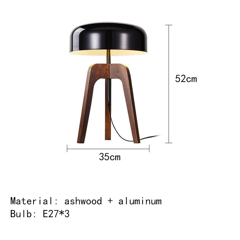 Tripod Lamp Wood Black Acrylic Lampshade Table and Floor Lighting Japandi Decor - Modern Lamps