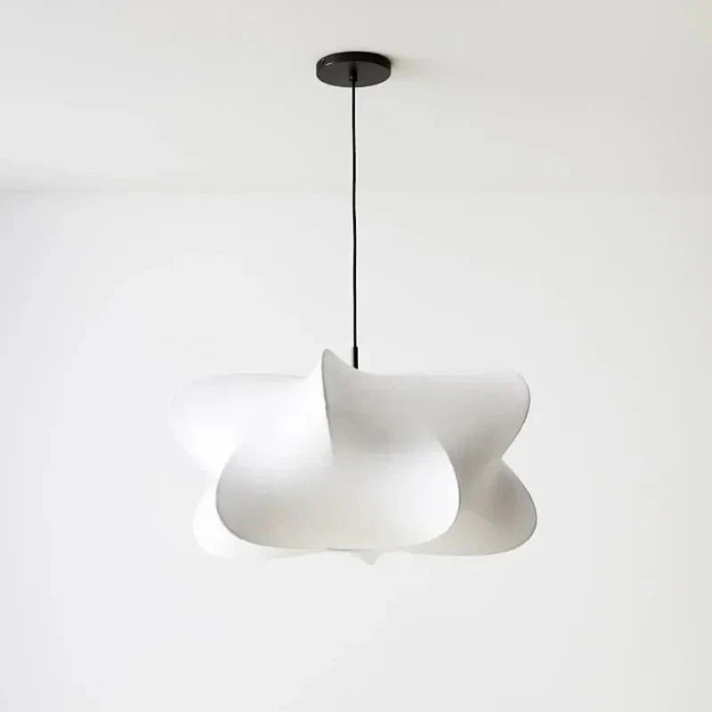 Minimalist Silk Pendant Lamp Japandi Lighting for Living Room Bedroom - Lamps